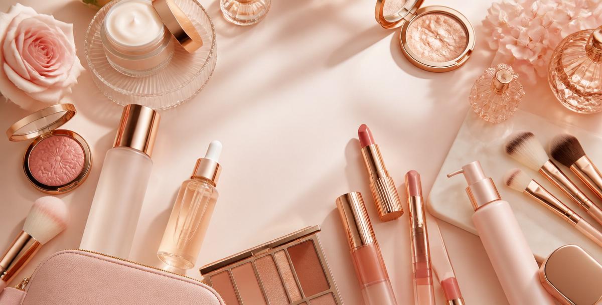 Ulta Beauty makeup and skincare product flat lay
